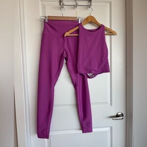 ALO Yoga Purple Leggings and Tank Set